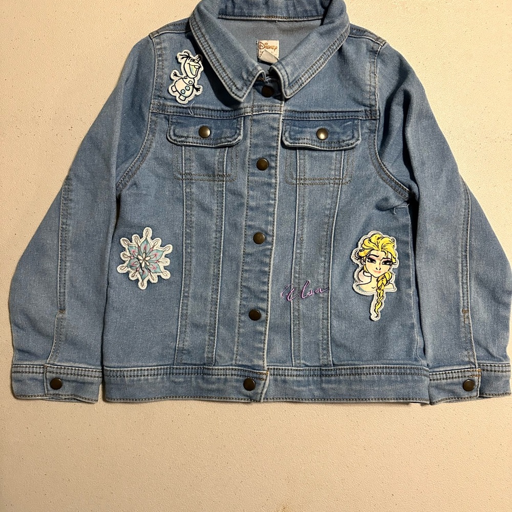 Light Blue Jean Jacket with Floral Embroidery